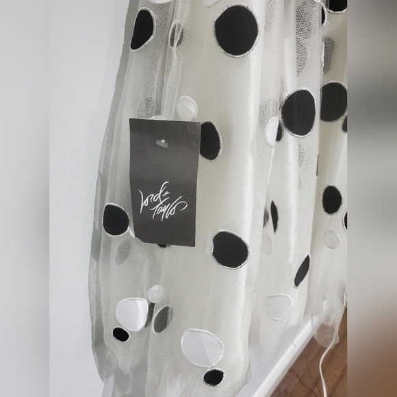 LORD & TAYLOR NWT Strapless midi black and white polka-dot Coctail dress XXS - Picture 5 of 7
